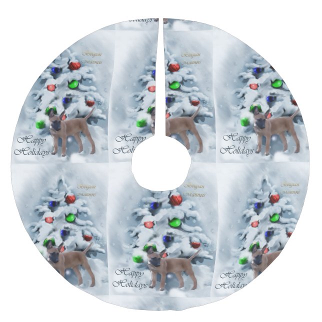 Belgiska Malinois-julen Julgransmatta Borstad Polyester (Framsidan)