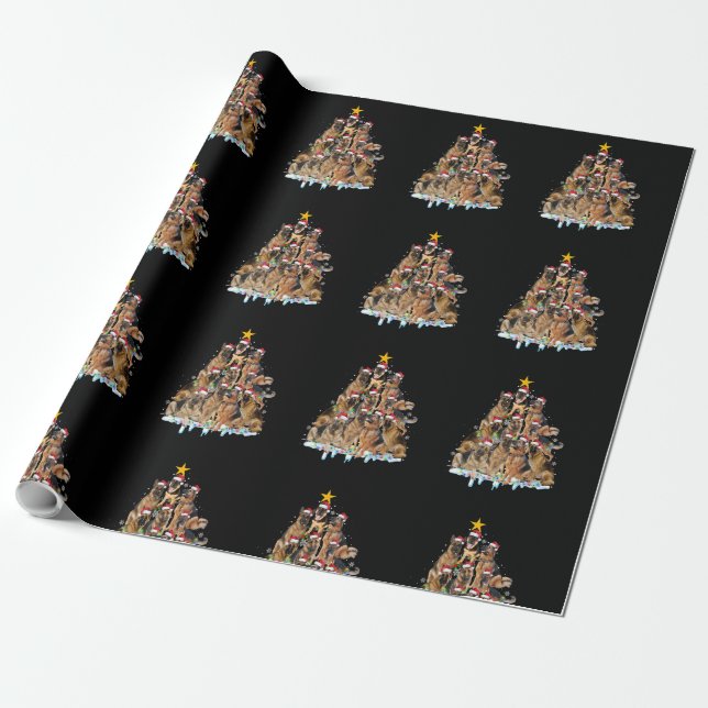 Belgiska Malinois Julgran Santa Hat Gifts de Presentpapper (Utrullad)