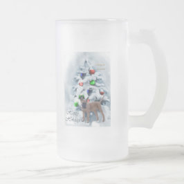 Belgiska malinois-julklappar frostat ölglas