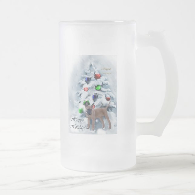 Belgiska malinois-julklappar frostat ölglas (Höger)