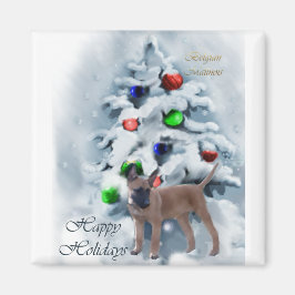 Belgiska malinois-julklappar magnet