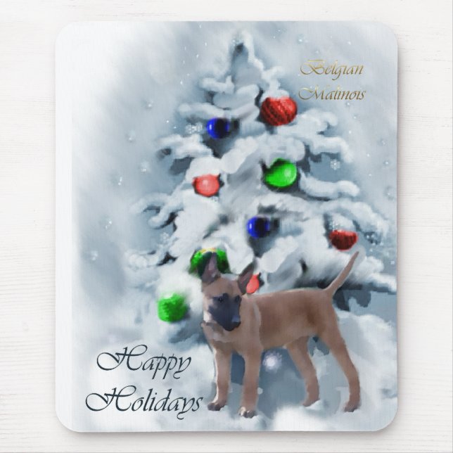 Belgiska malinois-julklappar musmatta (Framsidan)