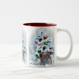 Belgiska malinois-julklappar Två-Tonad mugg