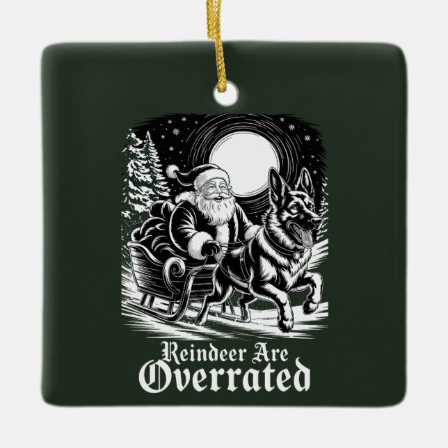 Belgiska malinois julrenar är överskattade julgransprydnad keramik (Framsida)