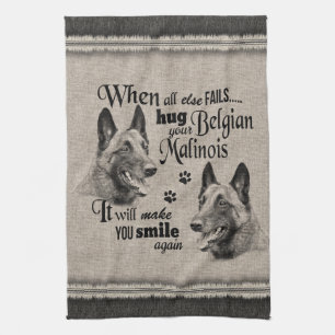 Belgiska Malinois-konst när allt misslyckas citat Kökshandduk