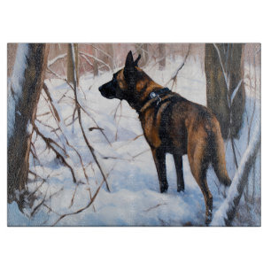Belgiska Malinois Låt det snöa jul