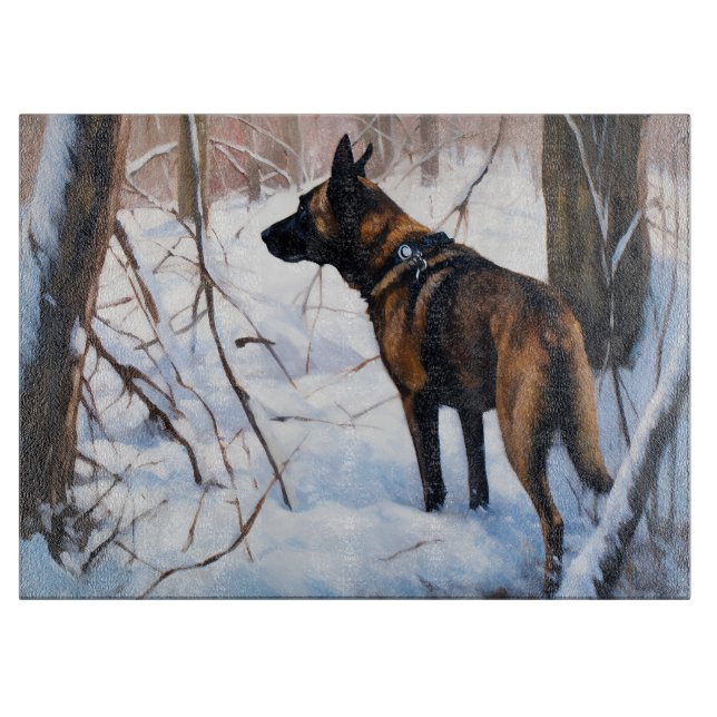 Belgiska Malinois Låt det snöa jul (Framsidan)