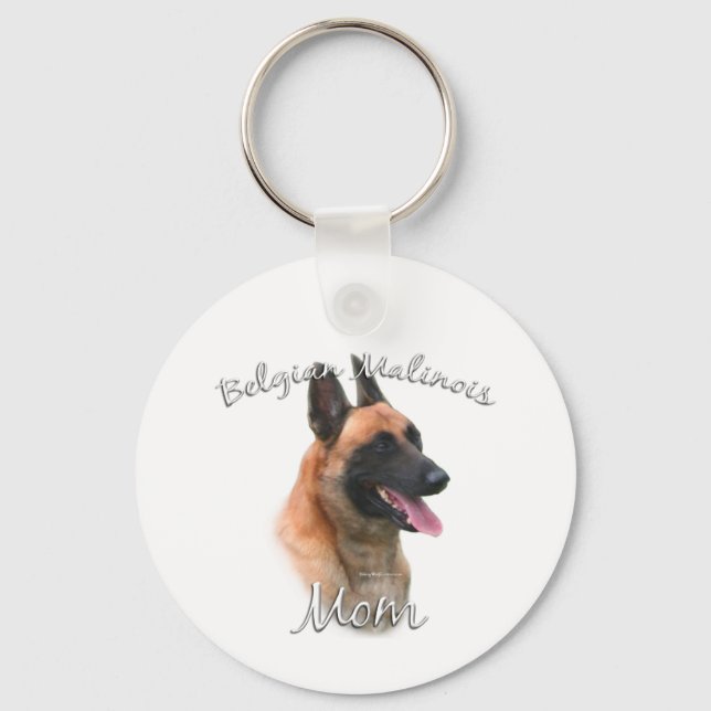 Belgiska Malinois Mamma 2 Nyckelring (Framsida)