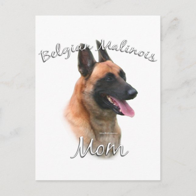 Belgiska Malinois Mamma 2 Vykort (Framsida)