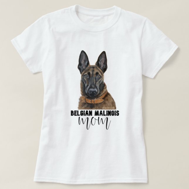 Belgiska Malinois Mamma T Shirt (Design framsida)
