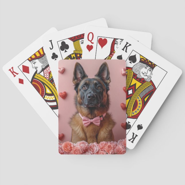Belgiska Malinois med Ro - Alla hjärtans dag Casinokort (Baksidan)