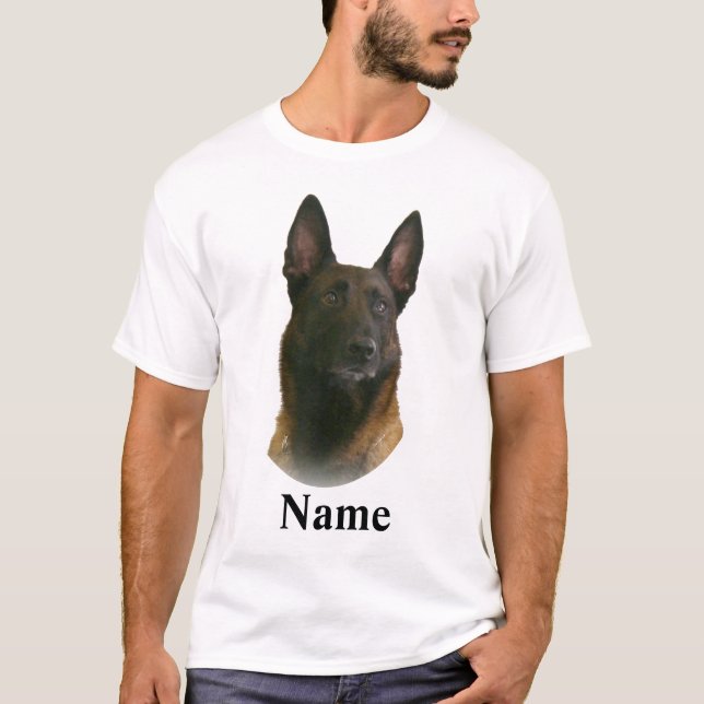 Belgiska Malinois namn T-shirt (Framsida)