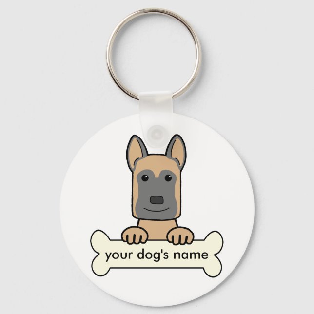 Belgiska Malinois Nyckelring (Framsida)