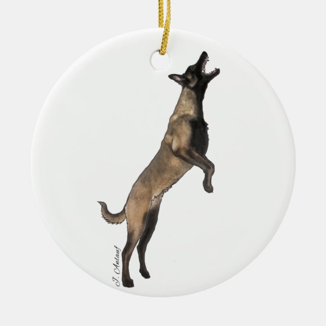 Belgiska Malinois Ornament (Framsidan)
