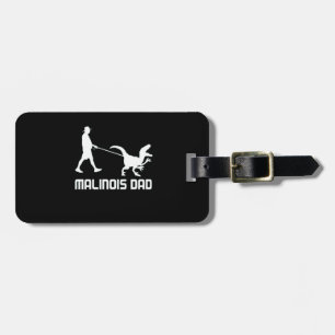 Belgiska Malinois Pappa Dinosaur Funny Gift to Hus Bagagebricka