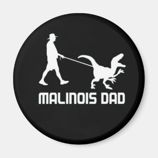 Belgiska Malinois Pappa Dinosaur Funny Gift to Hus Magnet