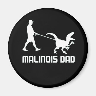 Belgiska Malinois Pappa Dinosaur Funny Gift to Hus Magnet