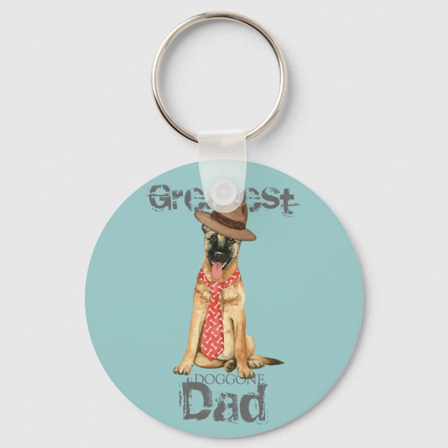Belgiska Malinois Pappa Nyckelring (Framsida)