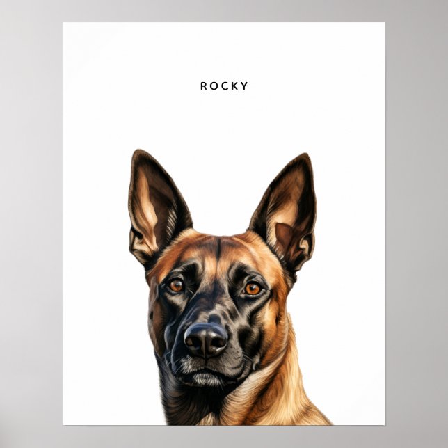 Belgiska Malinois Personlig Print Poster (Framsidan)
