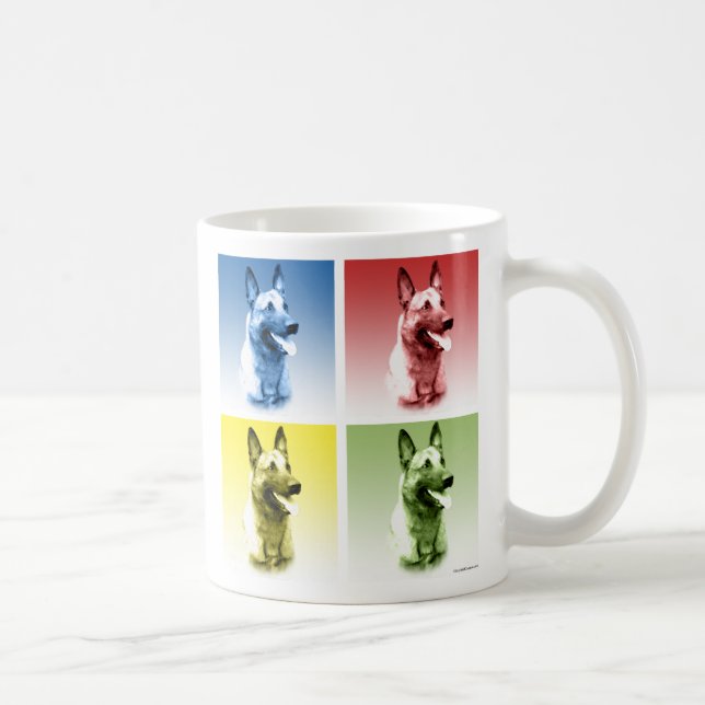 Belgiska Malinois Pop Art Kaffemugg (Höger)