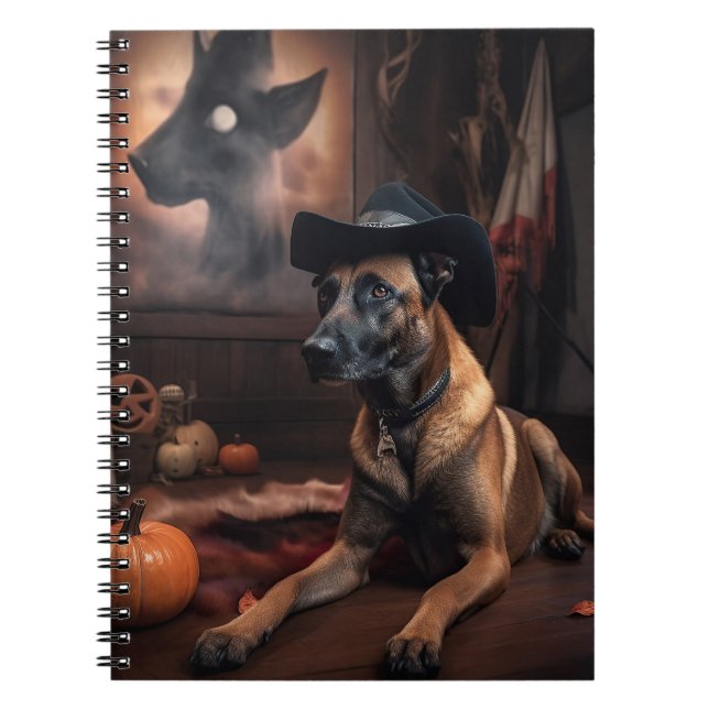 Belgiska Malinois Pumpkins Halloween Scary Anteckningsbok (Framsidan)