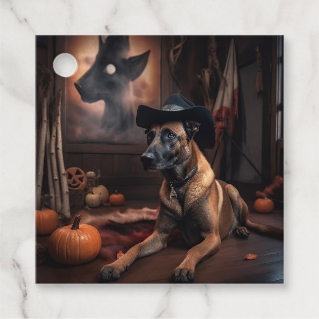 Belgiska Malinois Pumpkins Halloween Scary Gåvor Etiketter (Framsida)