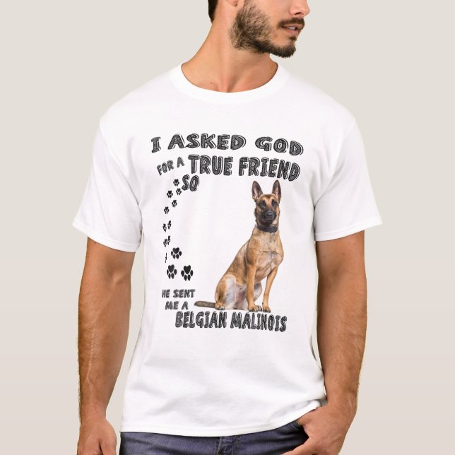 Belgiska malinois Quote Mamma Pappa, pastor Belga  T Shirt (Framsida)