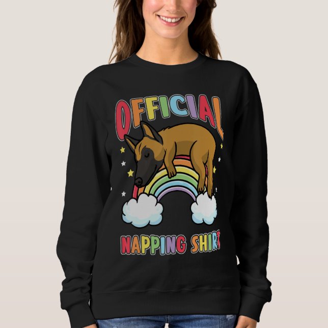 Belgiska Malinois Rainbow Pajamas Hund Ssov Shirt T (Framsida)
