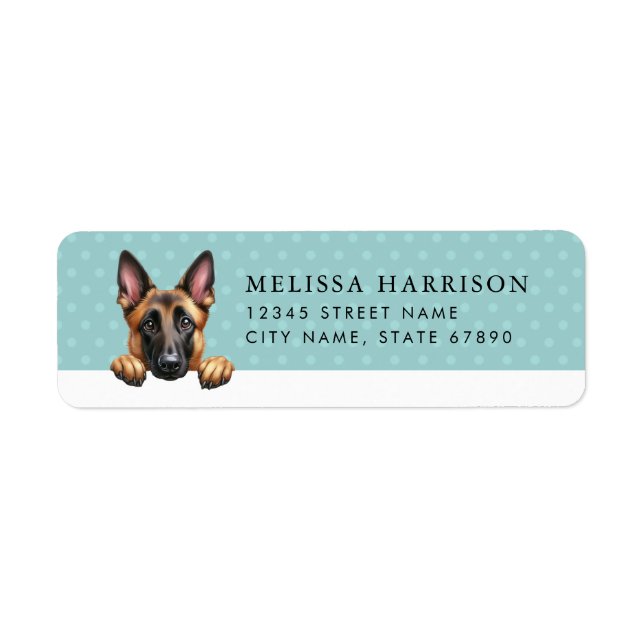 Belgiska malinois-Returetiketter Returadress Etikett (Framsidan)