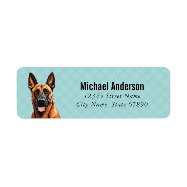 Belgiska malinois-Returetiketter Returadress Etikett (Framsidan)