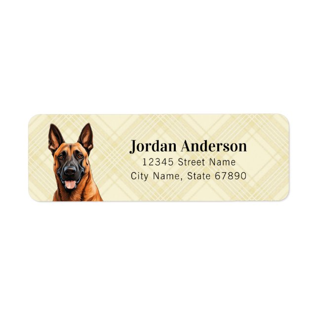 Belgiska malinois-Returetiketter Returadress Etikett (Framsidan)