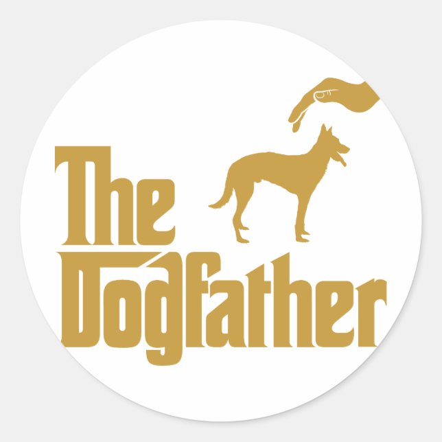 Belgiska Malinois Runt Klistermärke (Framsida)