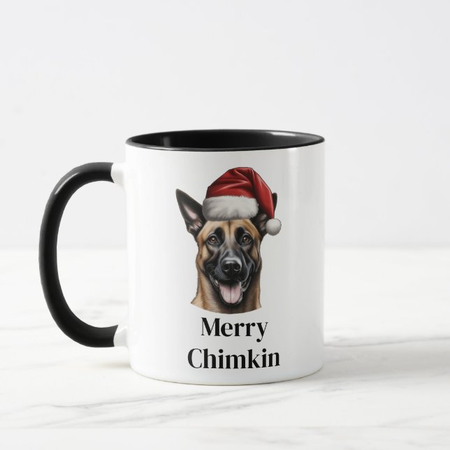 Belgiska Malinois Santa Hat jul Mugg (Vänster)