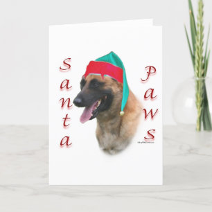Belgiska Malinois Santa Tassar;Santa belgisk Malin Helgkort