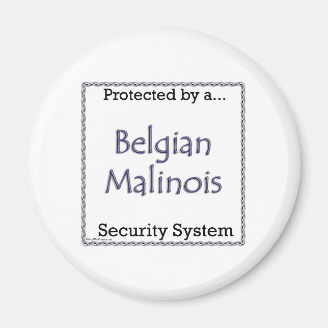Belgiska Malinois Security System - Magnet (Framsidan)