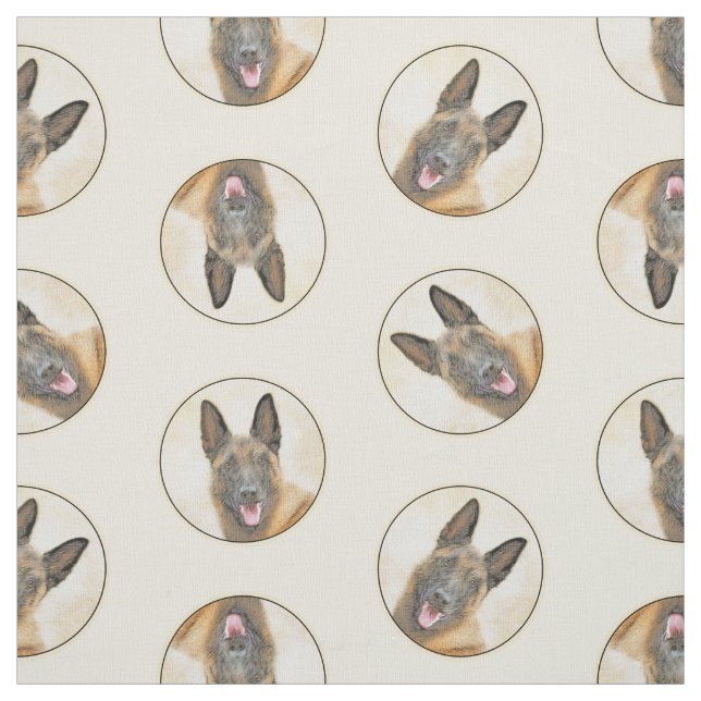 Belgiska Malinois Shepherd Mahogany Painting Art Tyg (Provkarta)