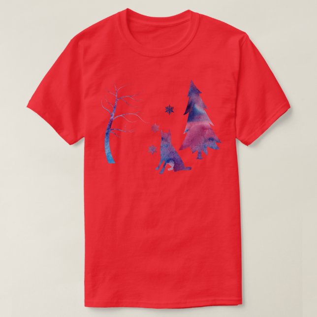 Belgiska Malinois Shepherd Winter Snöflingor T Shirt (Design framsida)