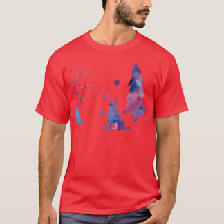 Belgiska Malinois Shepherd Winter Snöflingor T Shirt