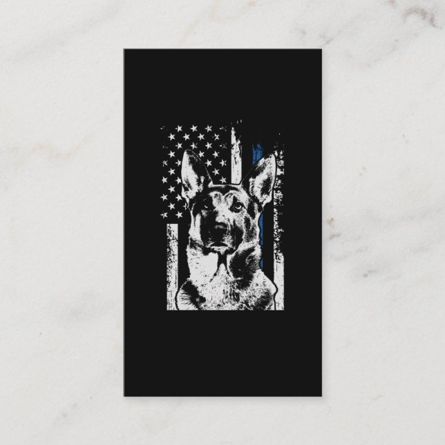 Belgiska Malinois Thin Blue Line Police Hund Visitkort (Framsida)