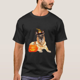Belgiska Malinois Witch Hat Halloween Hund Costume T Shirt