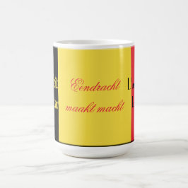 Belgiska motto kaffemugg
