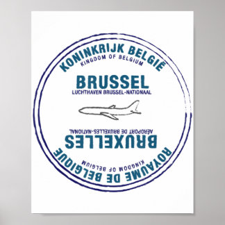 Belgiska passet Frimärke Vacation Travel i Bryssel Poster