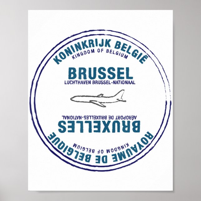 Belgiska passet Frimärke Vacation Travel i Bryssel Poster (Framsidan)