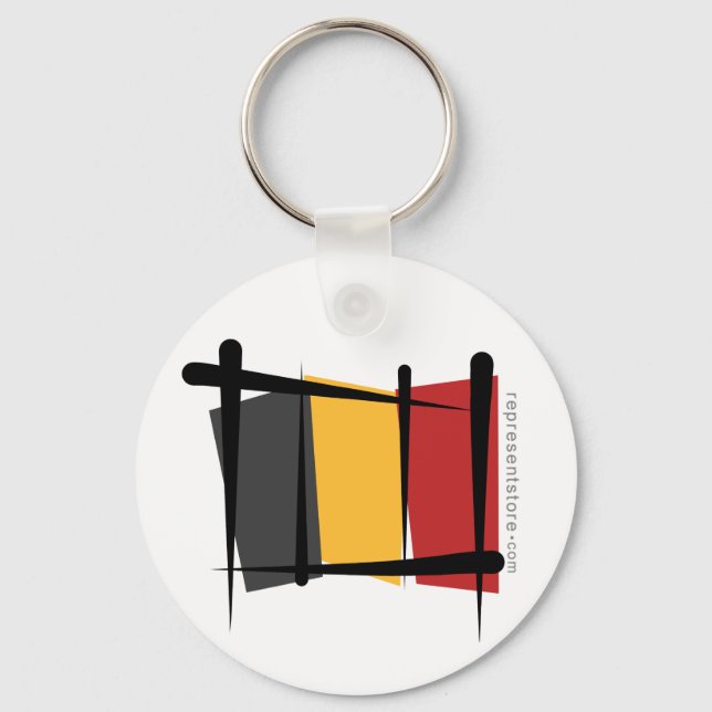 Belgiska penseln Flagga Nyckelring (Framsida)