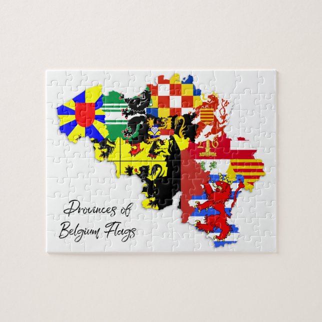 Belgiska provinserna Flaggor Karta, Belgien, utbil Pussel (Horisontell)