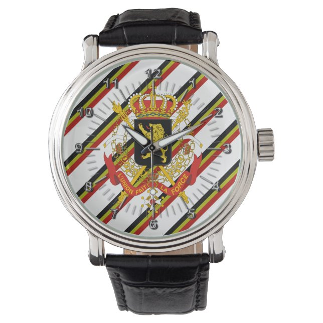 Belgiska rand flagga armbandsur (Framsida)
