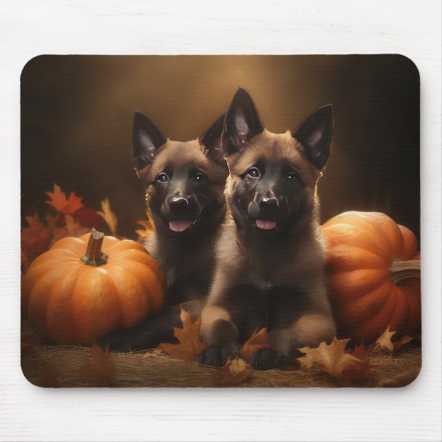 Belgiska schepherd Puppy Autumn Delight Pumpkin Musmatta (Framsidan)