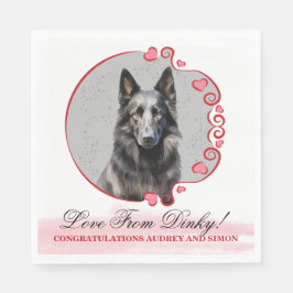 Belgiska Sheepdog Bröllop Napkins with Hundar Phot Pappersservett