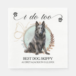 Belgiska Sheepdog Bröllop Napkins with Hundar Phot Pappersservett