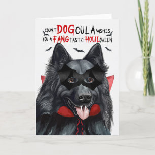 Belgiska Sheepdog Funny Count DOGcula Halloween Helgkort